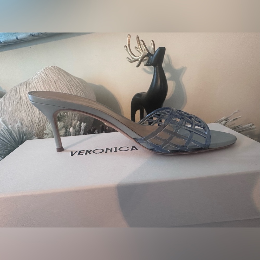 Veronica Beard Light Blue Mules Tia Jelly Sandal